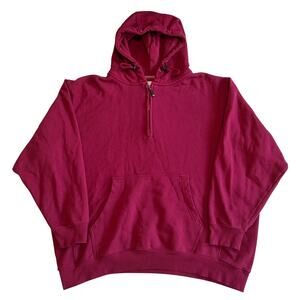 WearGuard Work Sweatshirt 3XL Burgundy Heavyweight Quarter-Zip Hooded Pullover